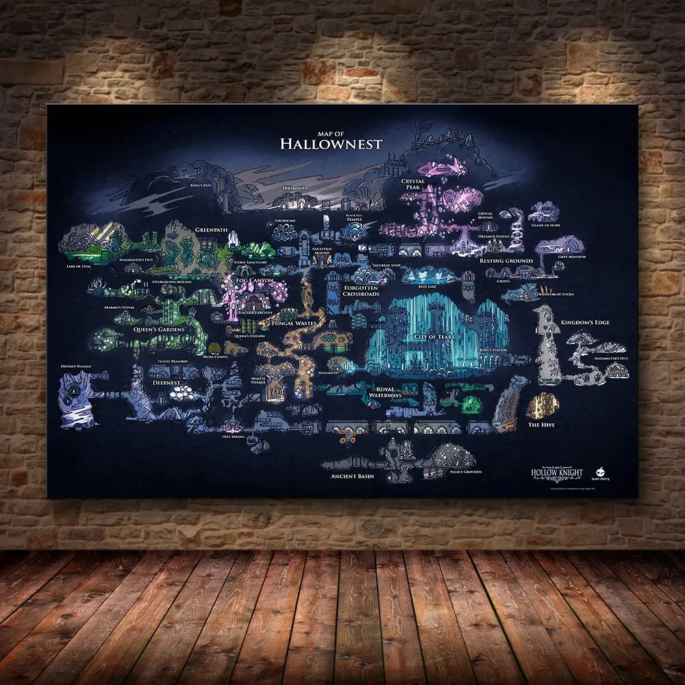 Star Map Poster - Hollow Knight Hallownest Map Game Poster
