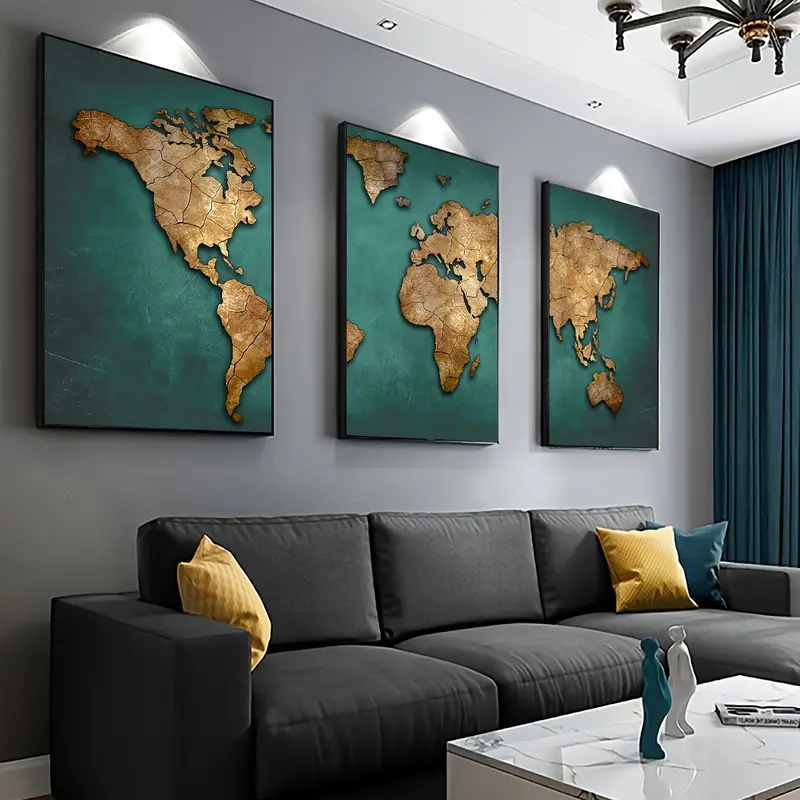 Retro World Map 3pcs/set Canva - огляд і ціна Star Map Poster