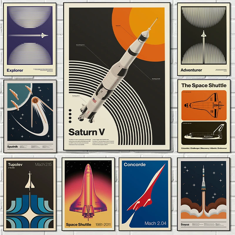 Retro Abstract Space Shuttle S - огляд і ціна Star Map Poster