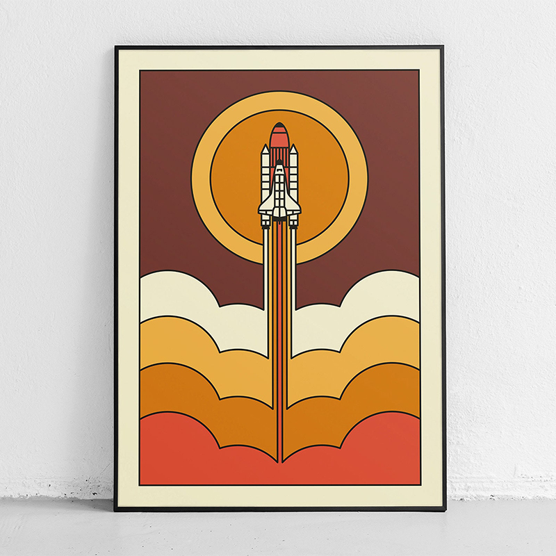 Retro Abstract Space Shuttle S - огляд і ціна Star Map Poster