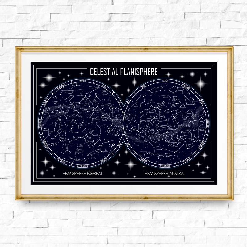 Celestial Planisphere Map Canv - огляд і ціна Star Map Poster